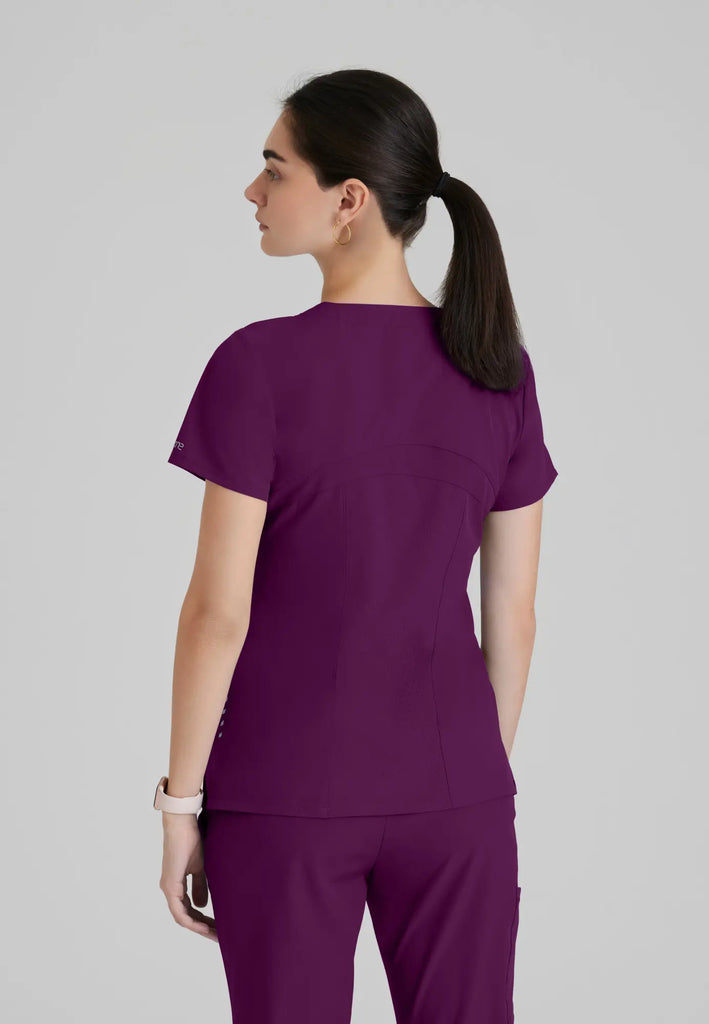 Barco Scrubs Women's Pulse Top Wine | scrub-supply.com