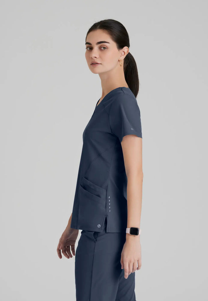 Barco Scrubs Women's Pulse Top Steel | scrub-supply.com