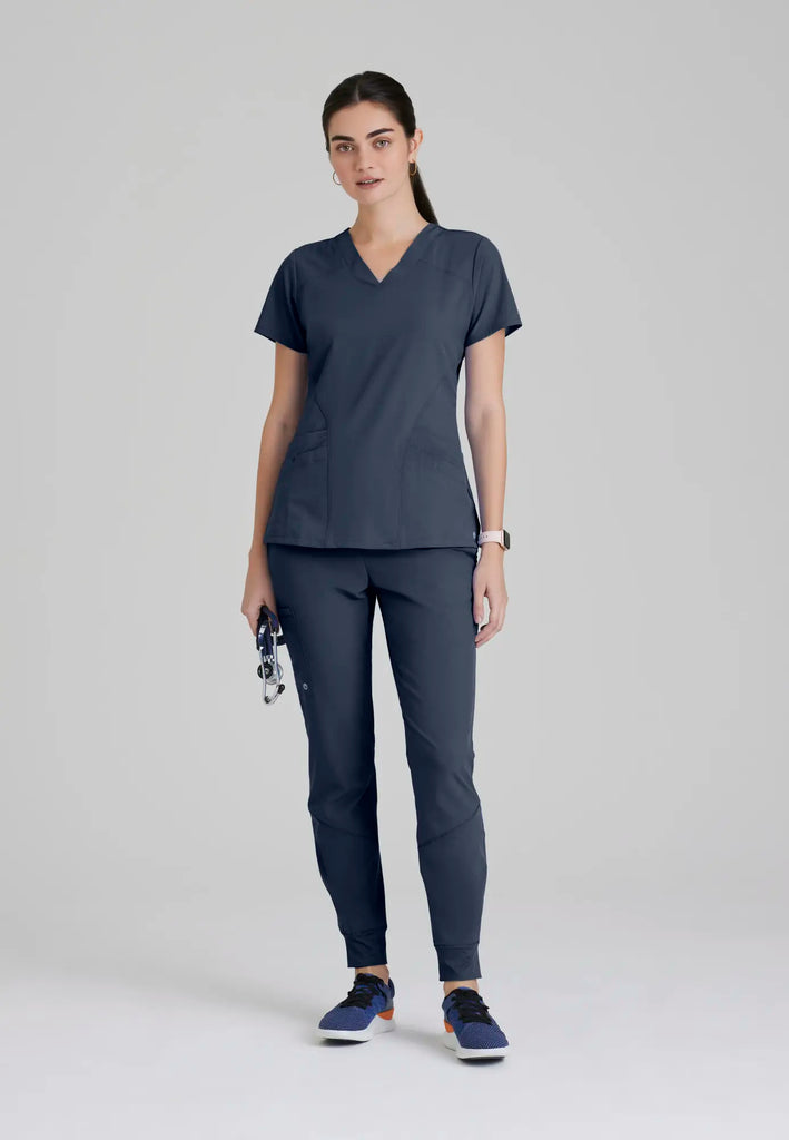 Barco Scrubs Women's Pulse Top Steel | scrub-supply.com