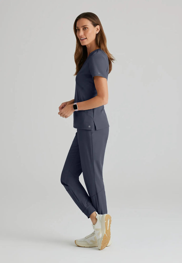 Barco Scrubs Women's Pulse Top Steel | scrub-supply.com