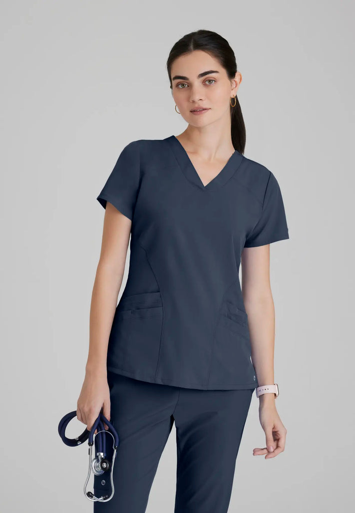 Barco Scrubs Women's Pulse Top Steel | scrub-supply.com