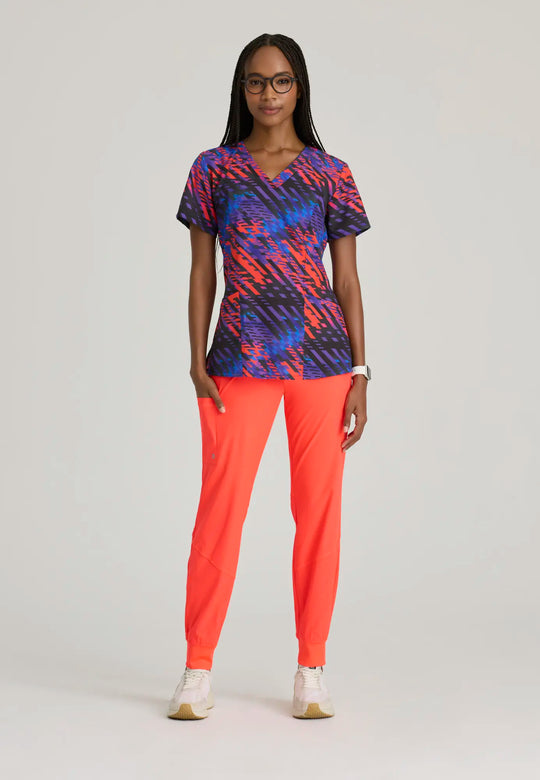 Barco Scrubs Women's Thrive Print Top Radiant Prism | scrub-supply.com