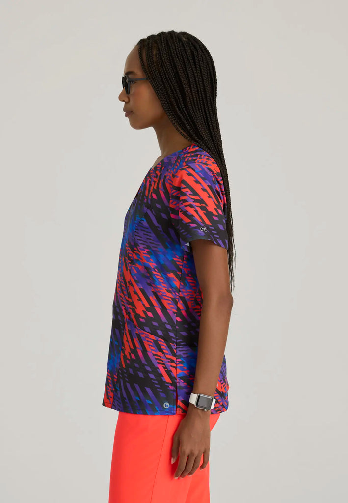 Barco Scrubs Women's Thrive Print Top Radiant Prism | scrub-supply.com