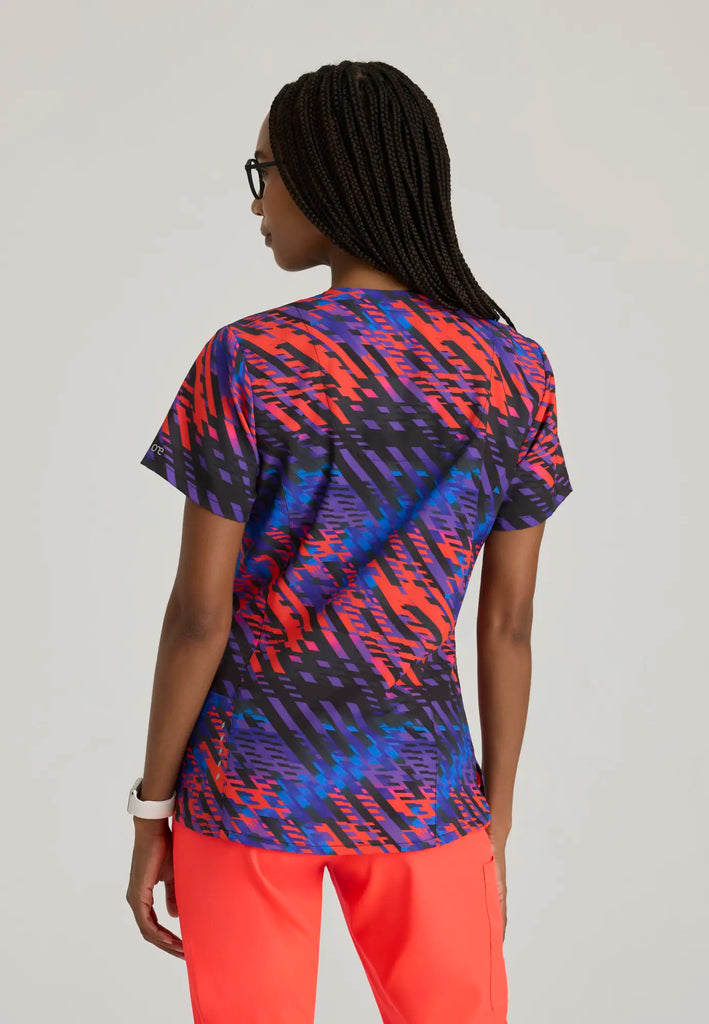 Barco Scrubs Women's Thrive Print Top Radiant Prism | scrub-supply.com