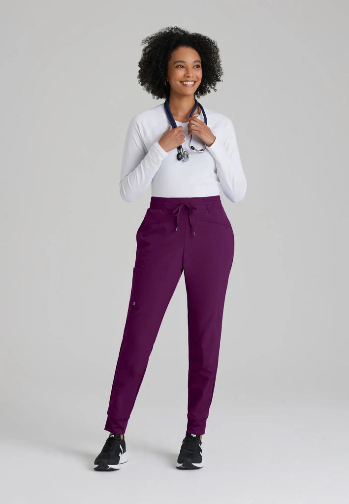 Barco Scrubs Women's Boost Jogger Wine | scrub-supply.com