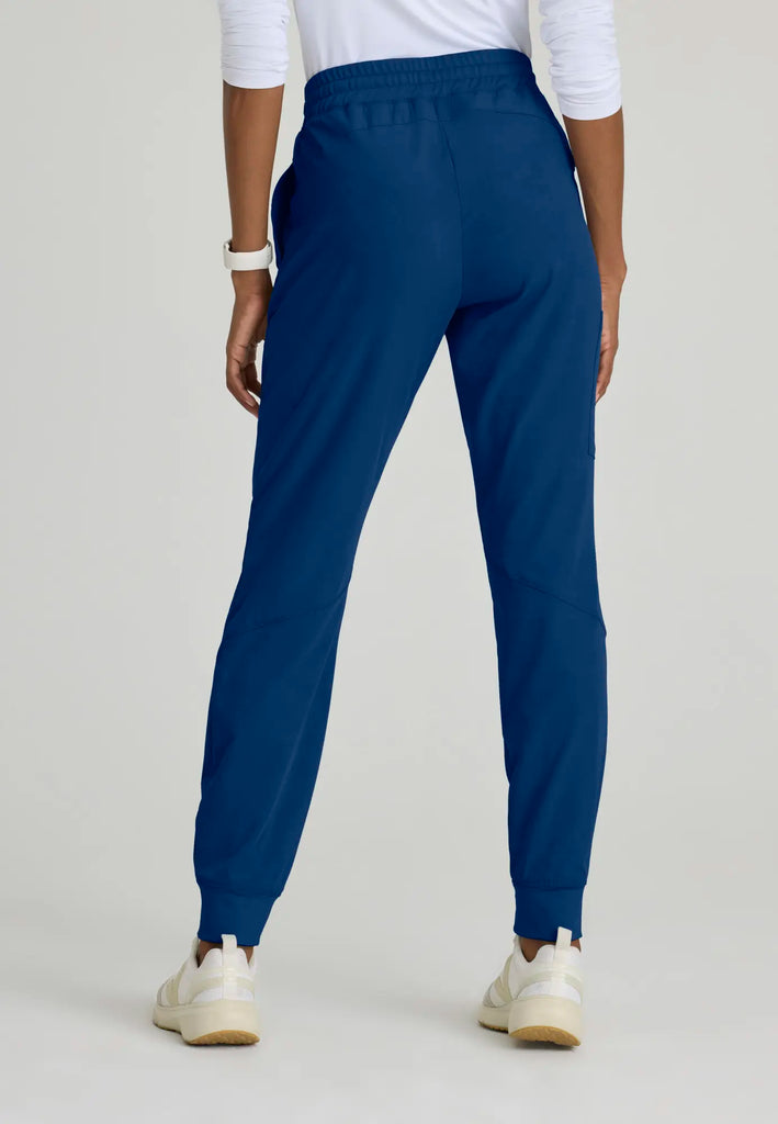 Barco Scrubs Women's Boost Jogger Indigo Digital Hex Jacquard | scrub-supply.com