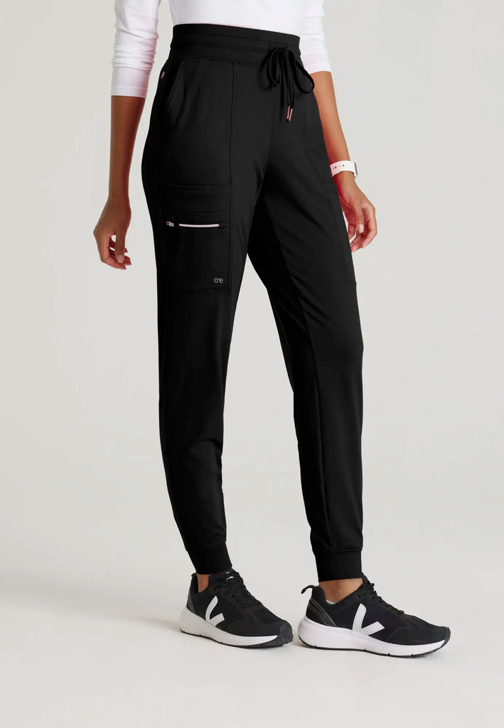 Barco Scrubs Women's Pro Knit Jogger Black | scrub-supply.com