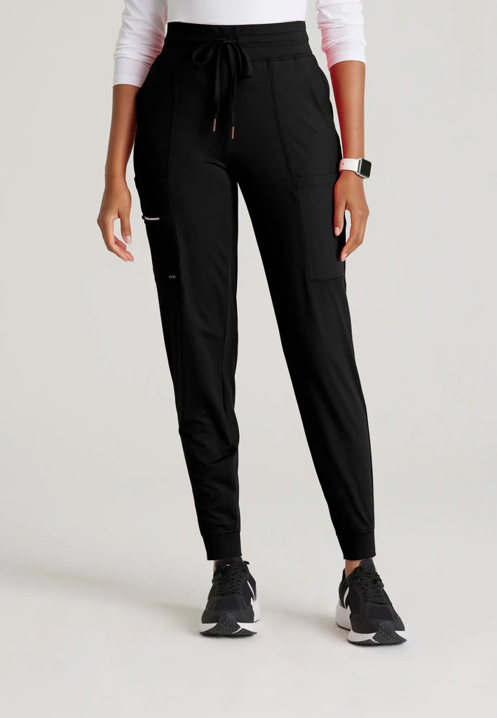 Barco Scrubs Women's Pro Knit Jogger Black | scrub-supply.com