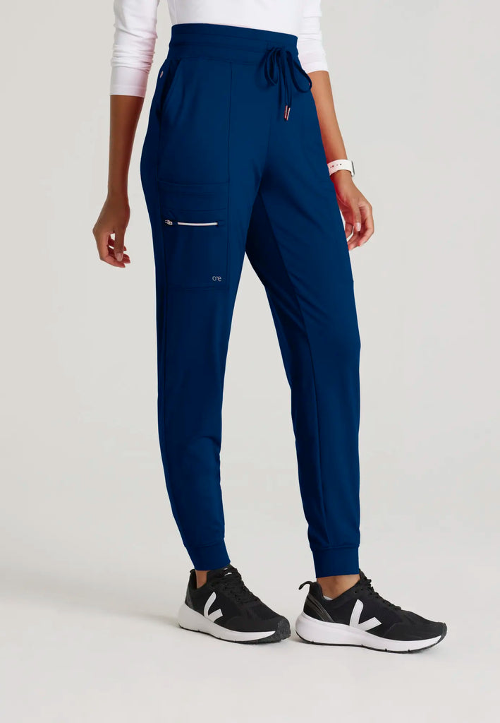 Barco Scrubs Women's Pro Knit Jogger Indigo | scrub-supply.com