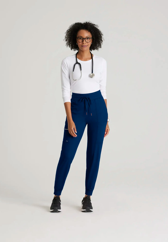 Barco Scrubs Women's Pro Knit Jogger Indigo | scrub-supply.com