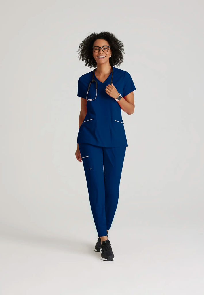 Barco Scrubs Women's Pro Knit Jogger Indigo | scrub-supply.com