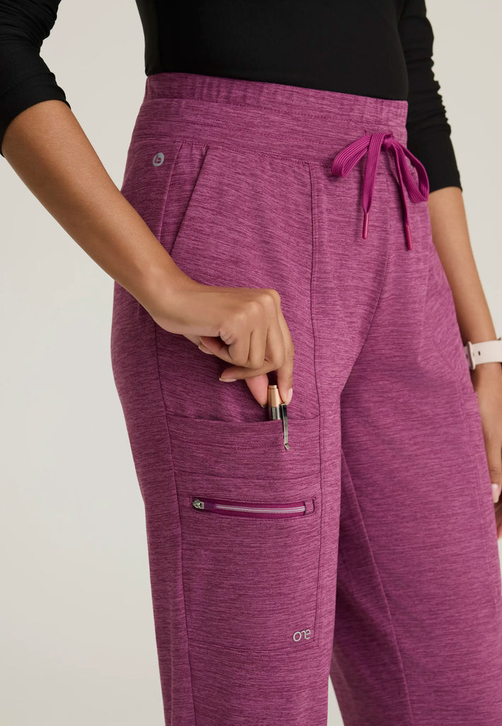 Barco Scrubs Women's Pro Jogger (heathered) Dark Mauve Heather | scrub-supply.com