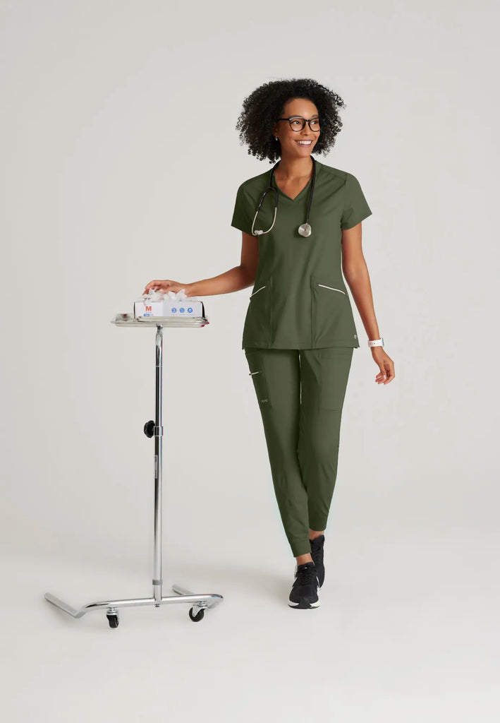 Barco Scrubs Women's Pro Knit Jogger Olive | scrub-supply.com