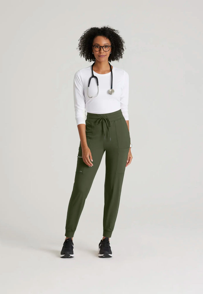 Barco Scrubs Women's Pro Knit Jogger Olive | scrub-supply.com