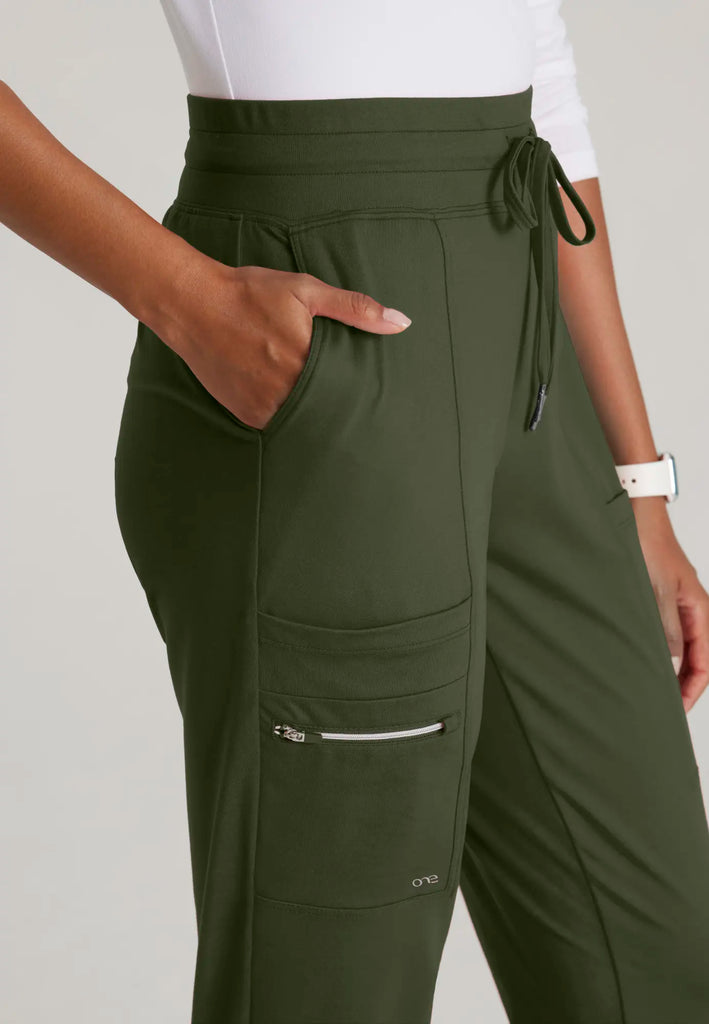 Barco Scrubs Women's Pro Knit Jogger Olive | scrub-supply.com