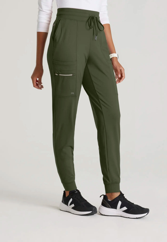 Barco Scrubs Women's Pro Knit Jogger Olive | scrub-supply.com