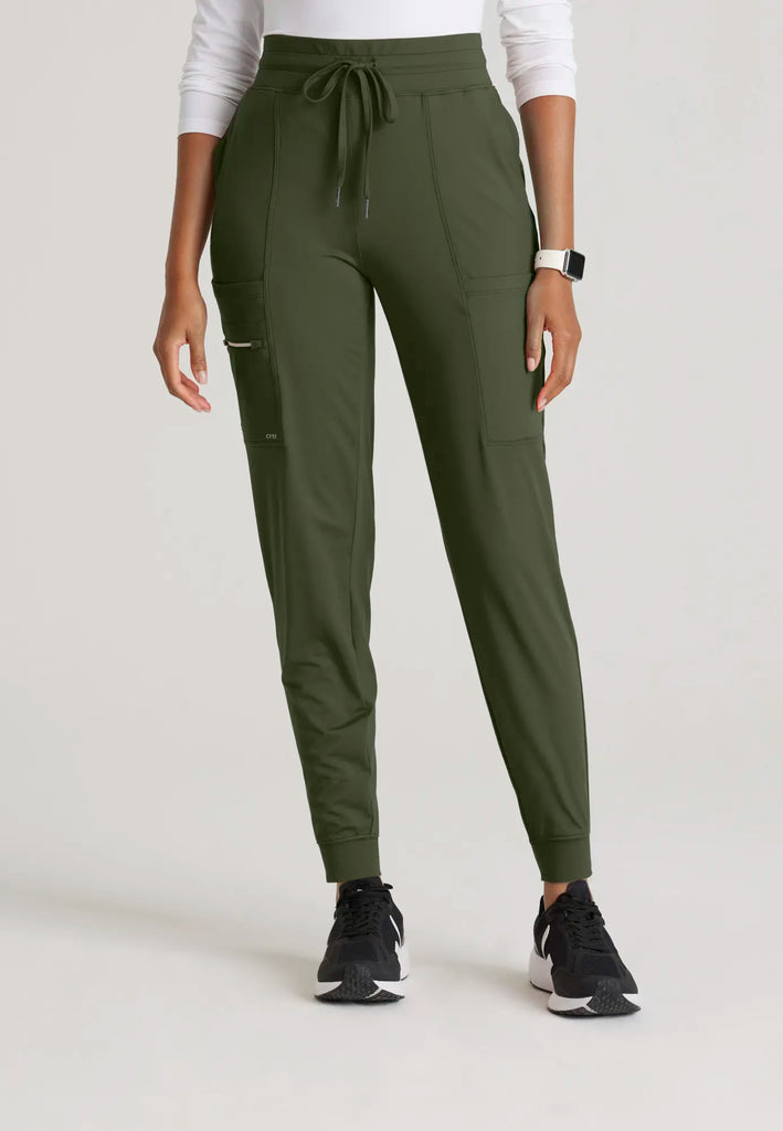 Barco Scrubs Women's Pro Knit Jogger Olive | scrub-supply.com