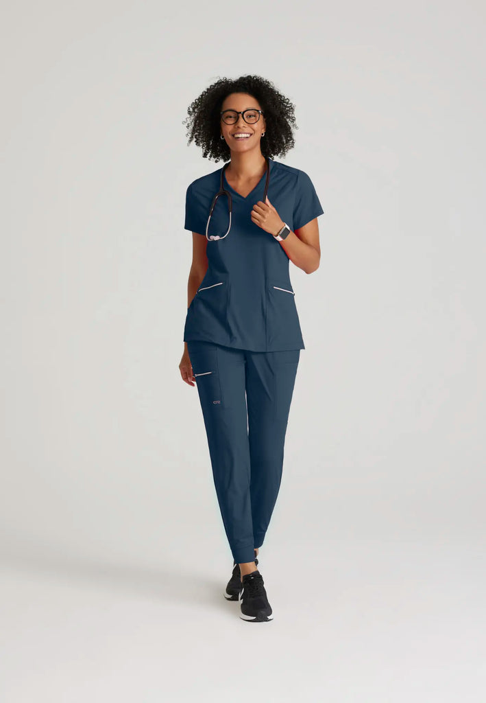 Barco Scrubs Women's Pro Knit Jogger Steel | scrub-supply.com