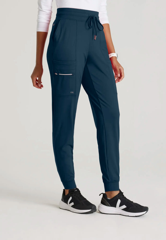 Barco Scrubs Women's Pro Knit Jogger Steel | scrub-supply.com