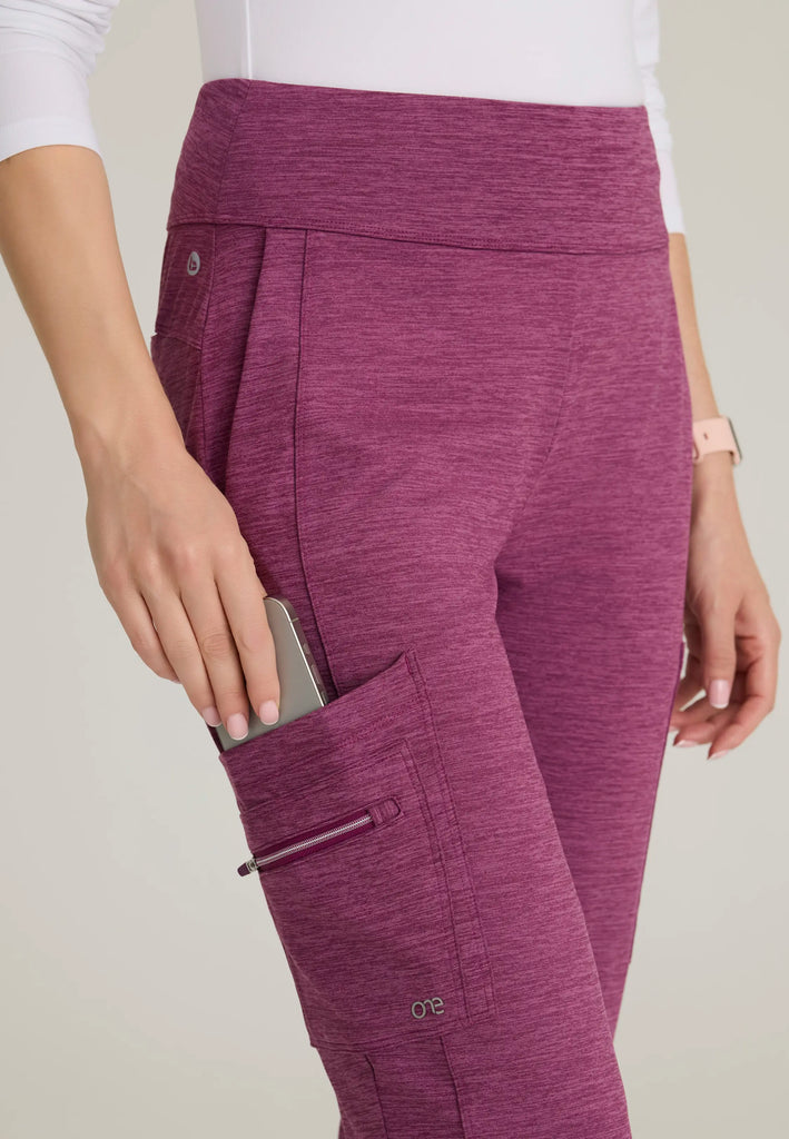 Barco Scrubs Women's Sprint Knit Pant Dark Mauve Heather | scrub-supply.com