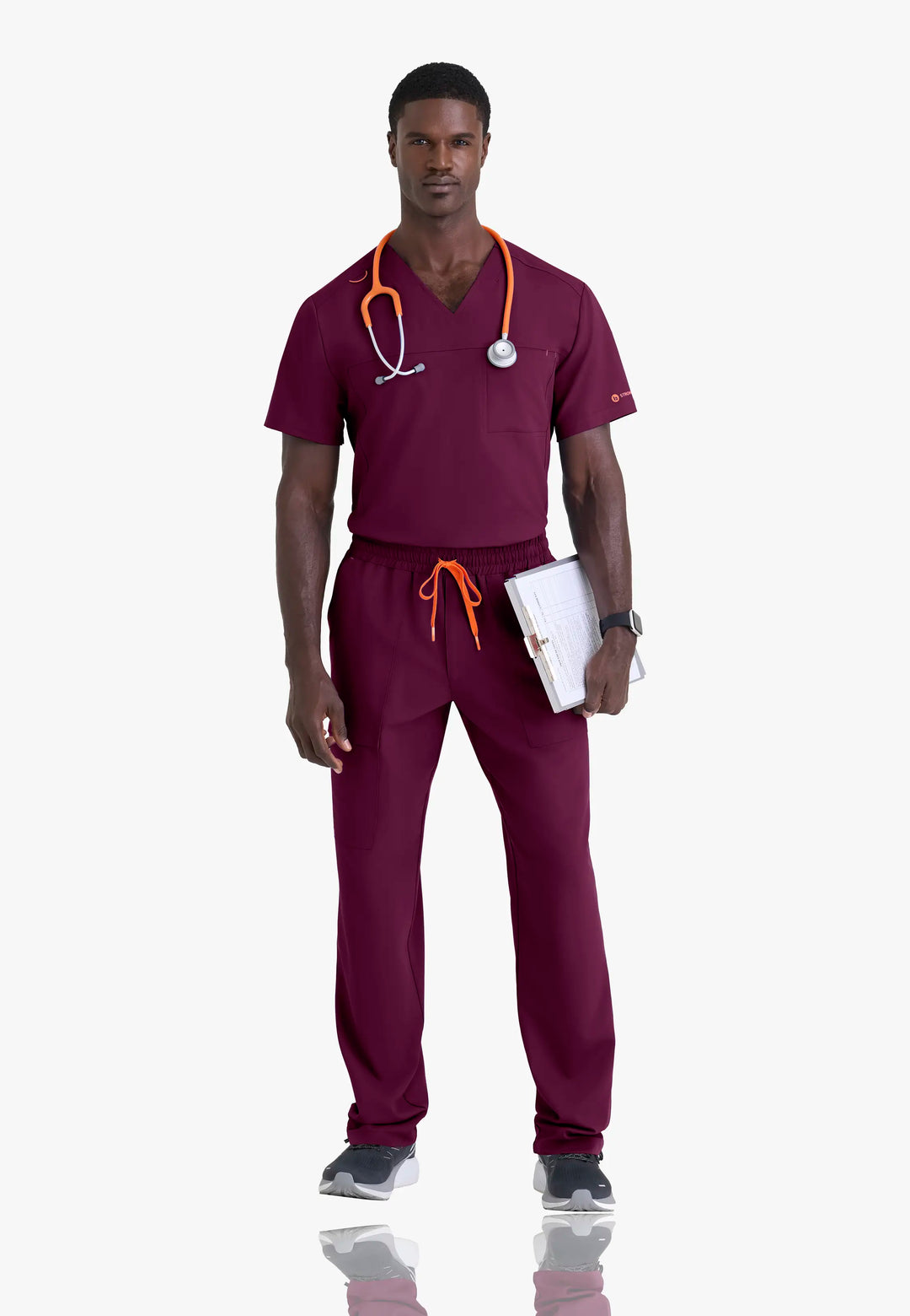 Barco Scrubs Men's Terrence Set Wine | scrub-supply.com