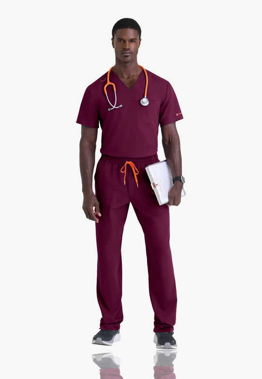 Barco Scrubs Men's Terrence Set Wine | scrub-supply.com