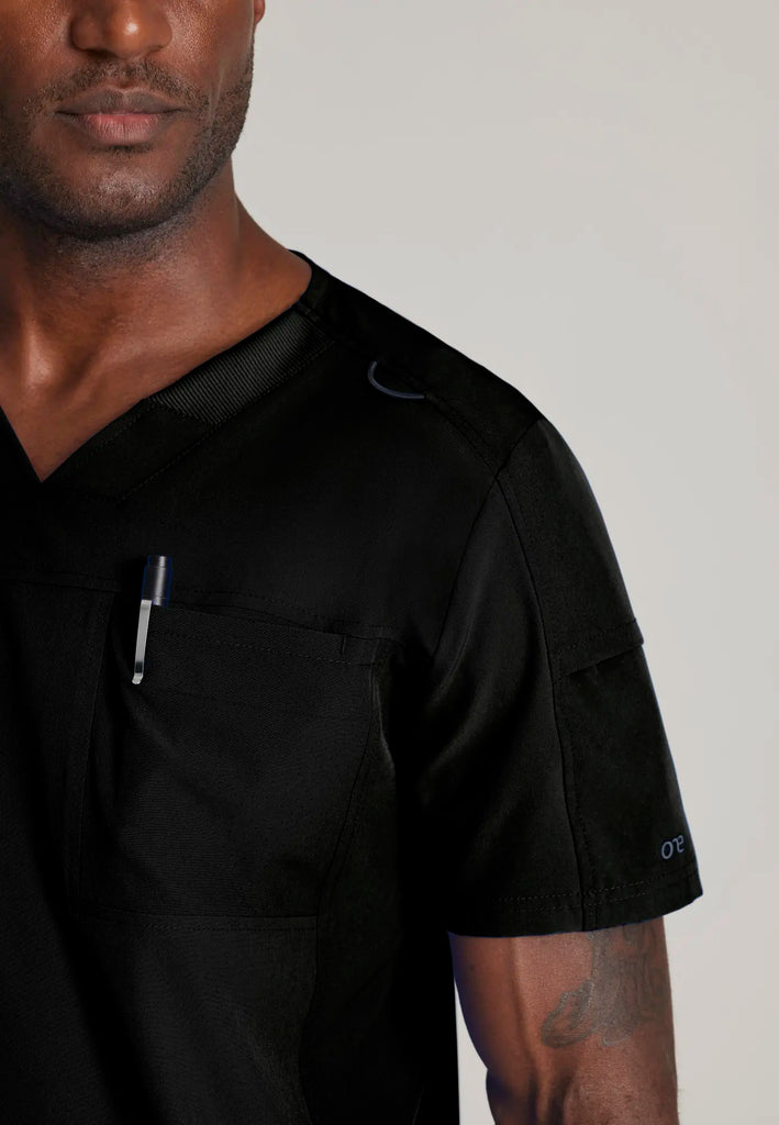 Barco Scrubs Men's Velocity Top Black | scrub-supply.com