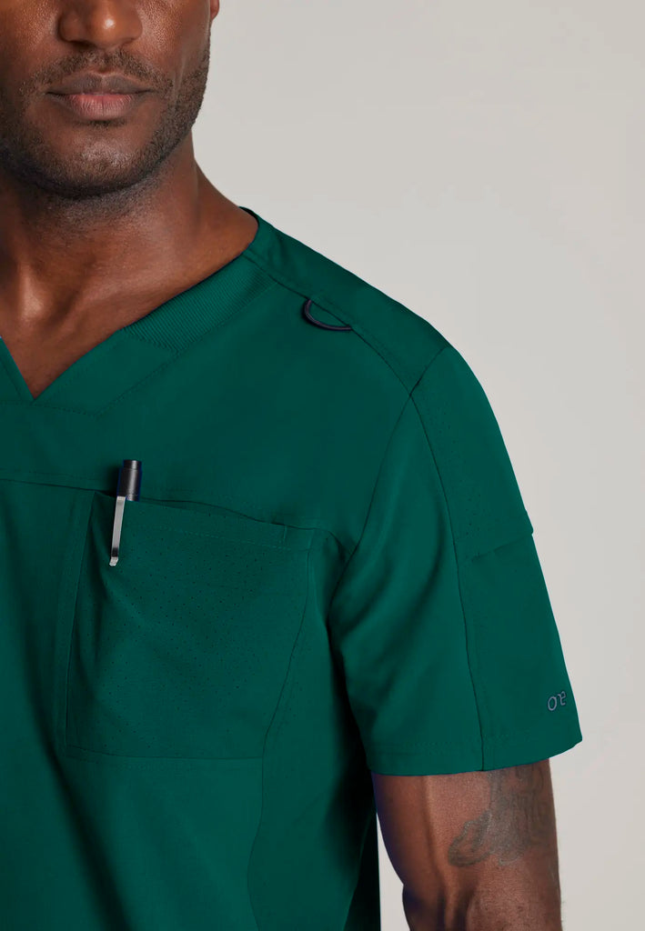 Barco Scrubs Men's Velocity Top Hunter Green | scrub-supply.com