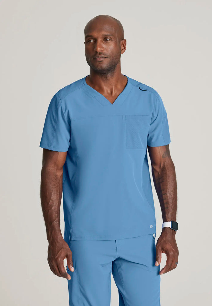 Barco Scrubs Men's Velocity Top Ceil Blue | scrub-supply.com