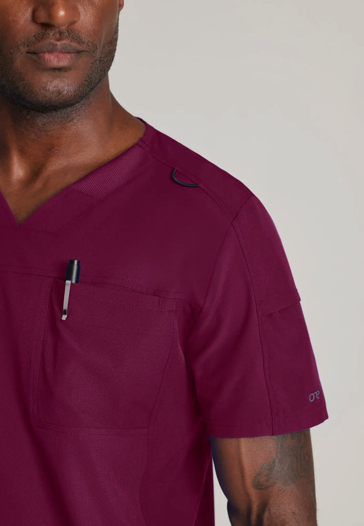 Barco Scrubs Men's Velocity Top Wine | scrub-supply.com