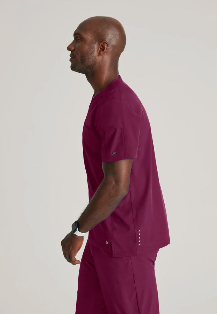 Barco Scrubs Men's Velocity Top Wine | scrub-supply.com