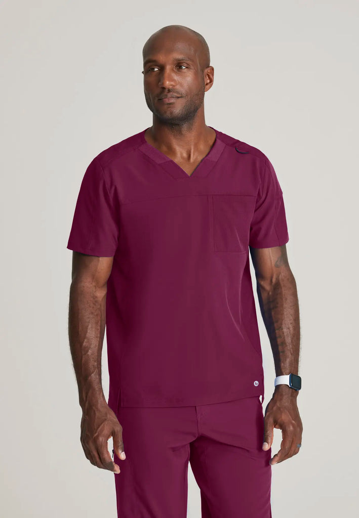 Barco Scrubs Men's Velocity Top Wine | scrub-supply.com