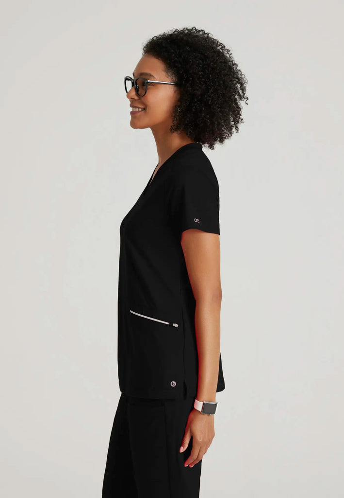 Barco Scrubs Women's Victory Knit Top Black | scrub-supply.com