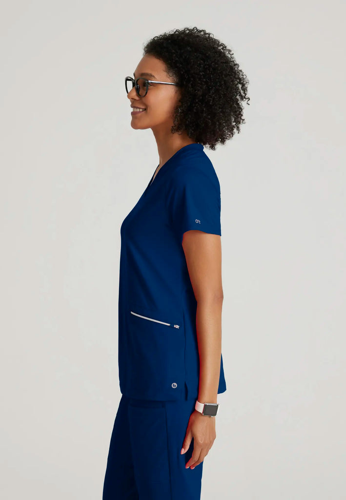 Barco Scrubs Women's Victory Knit Top Indigo | scrub-supply.com