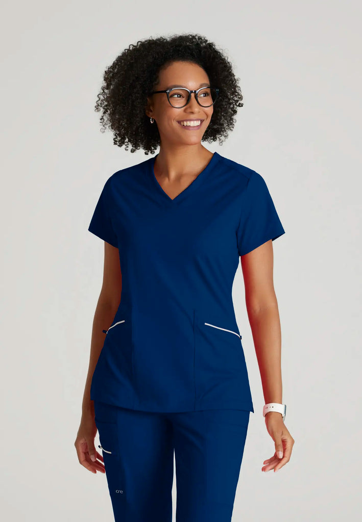 Barco Scrubs Women's Victory Knit Top Indigo | scrub-supply.com