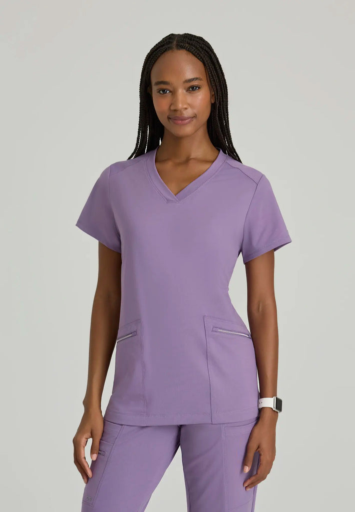 Barco Scrubs Women's Victory Knit Top Dusty Lavender | scrub-supply.com