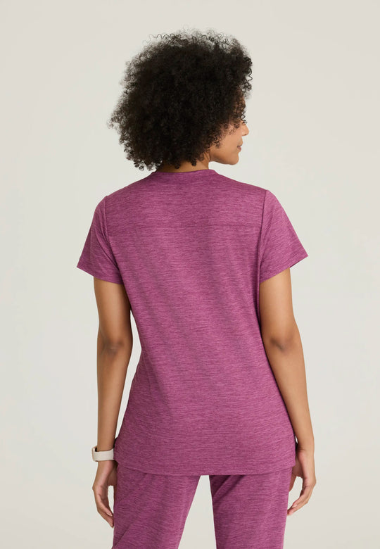 Barco Scrubs Women's Victory Knit Top Dark Mauve Heather | scrub-supply.com
