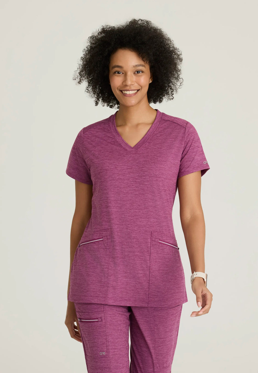 Barco Scrubs Women's Victory Knit Top Dark Mauve Heather | scrub-supply.com