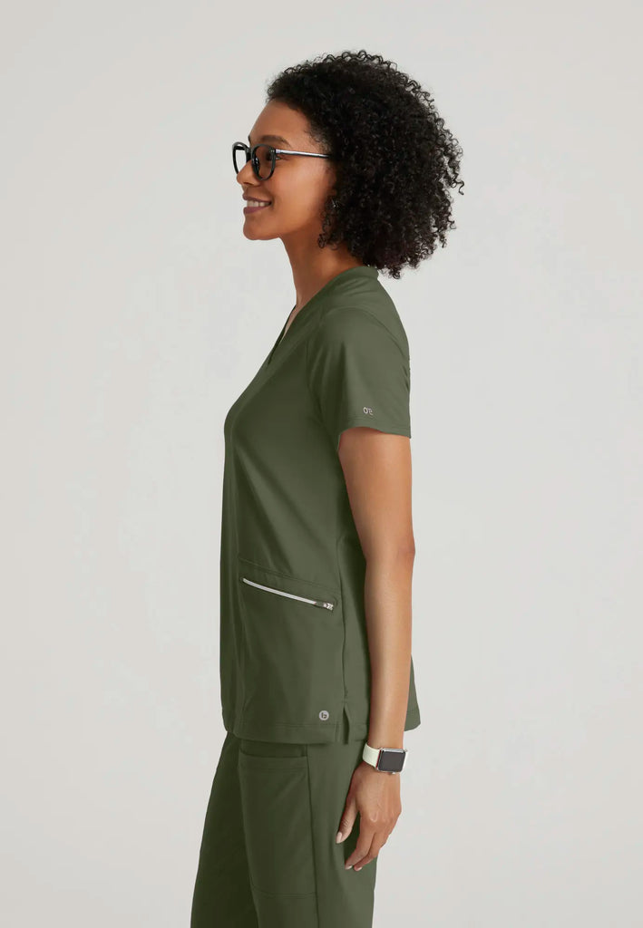 Barco Scrubs Women's Victory Knit Top Olive | scrub-supply.com