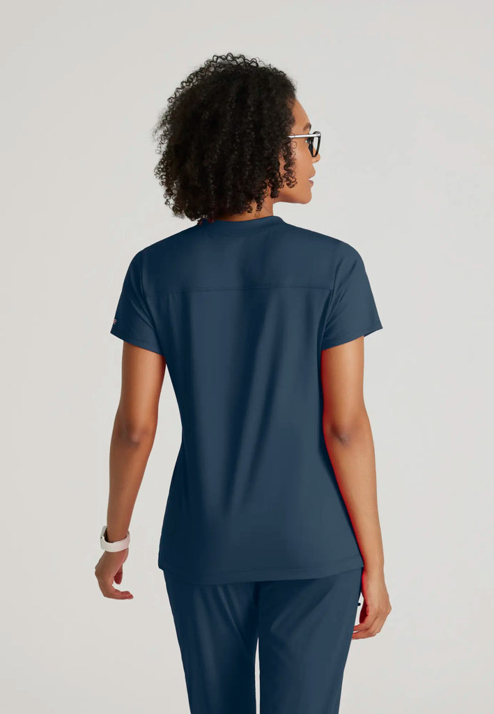 Barco Scrubs Women's Victory Knit Top Steel | scrub-supply.com