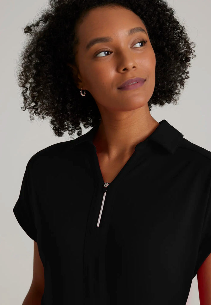 Barco Scrubs Women's Engage Knit Top Black | scrub-supply.com