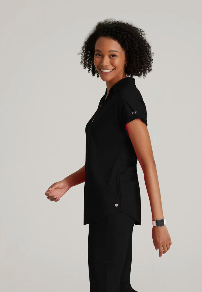 Barco Scrubs Women's Engage Knit Top Black | scrub-supply.com