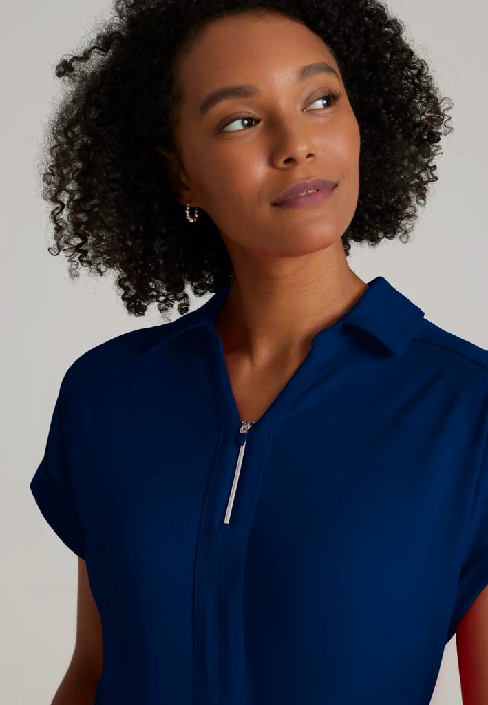 Barco Scrubs Women's Engage Knit Top Indigo | scrub-supply.com