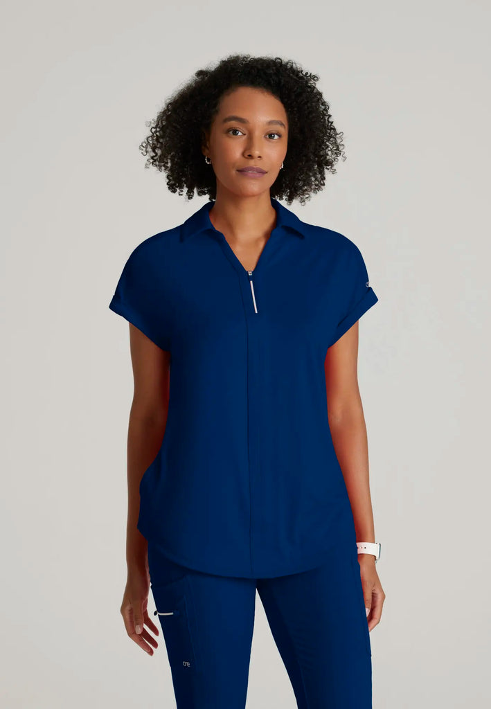 Barco Scrubs Women's Engage Knit Top Indigo | scrub-supply.com