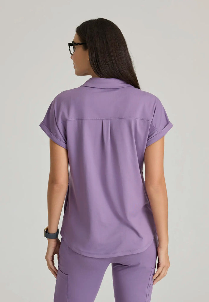 Barco Scrubs Women's Engage Knit Top Dusty Lavender | scrub-supply.com