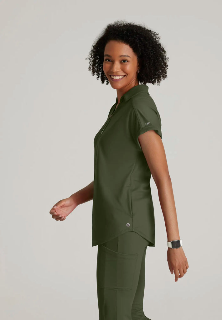 Barco Scrubs Women's Engage Knit Top Olive | scrub-supply.com