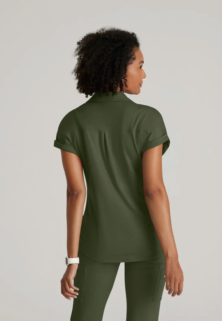 Barco Scrubs Women's Engage Knit Top Olive | scrub-supply.com