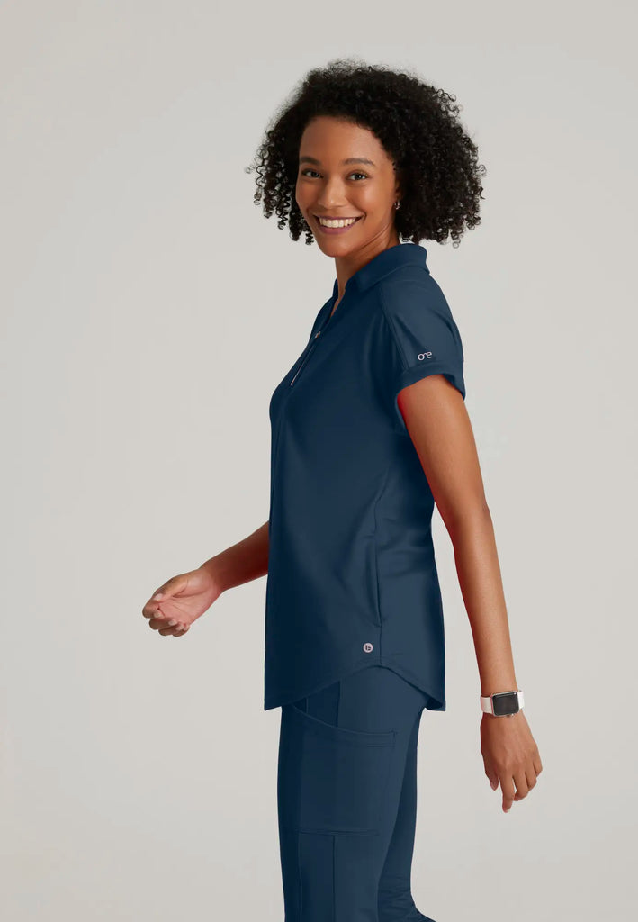 Barco Scrubs Women's Engage Knit Top Steel | scrub-supply.com