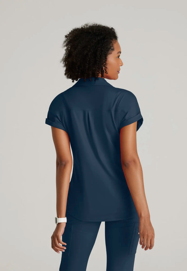 Barco Scrubs Women's Engage Knit Top Steel | scrub-supply.com