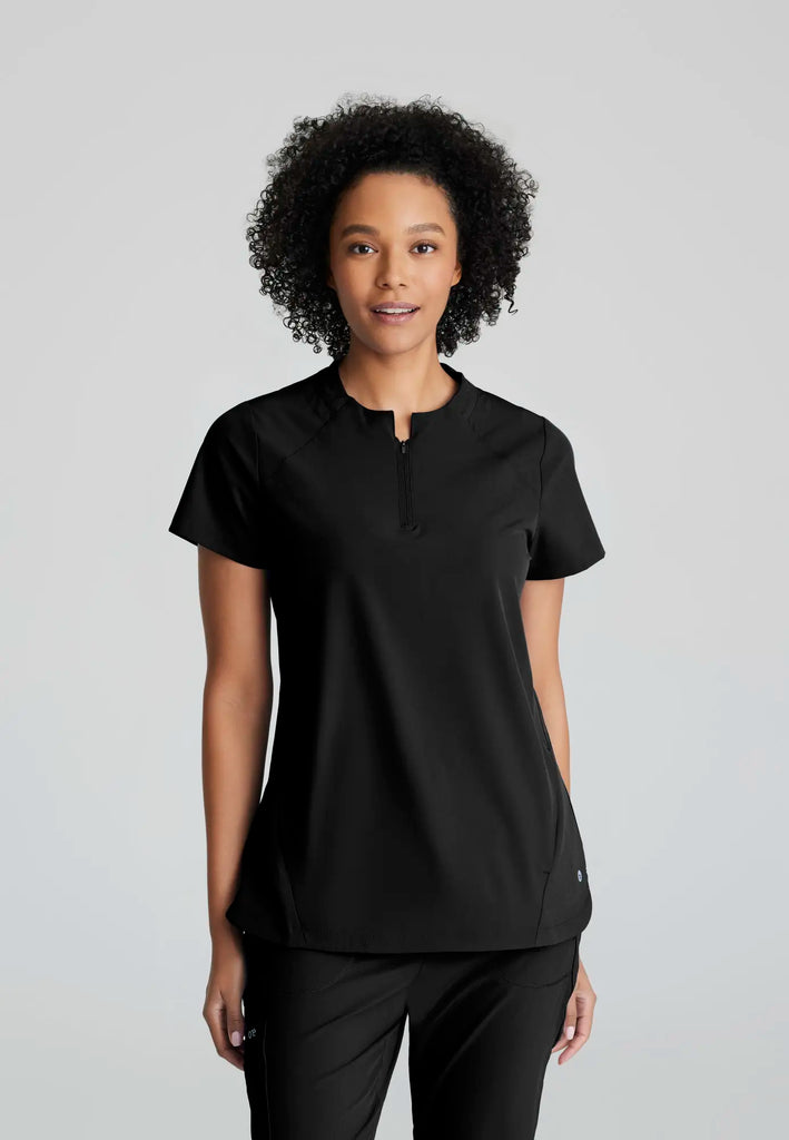 Barco Scrubs Women's Flux Top Black | scrub-supply.com